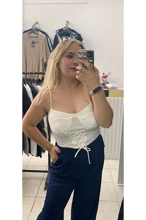 بلوز بژ زنانه ساده TUBA TOPTAŞ - کد 855591017