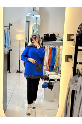 تونیک آبی زنانه بافتنی LOREEN FASHİON - کد 855607693