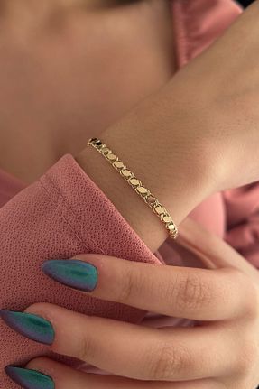 دستبند طلا زرد زنانه 14 عیار Fiyonk Kuyumculuk - کد 816942980