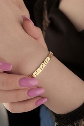 دستبند طلا زرد زنانه 14 عیار Fiyonk Kuyumculuk - کد 303800813