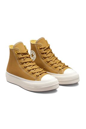 کفش اسنیکر زرد زنانه بند دار Converse - کد 650606076