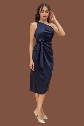 لباس مجلسی و فارغ التحصیلی سرمه ای زنانه ساتن lovebox - کد 855357025