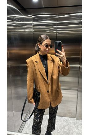 کت بلیزر قهوه ای زنانه پارچه sinemkivanc co - کد 855408730