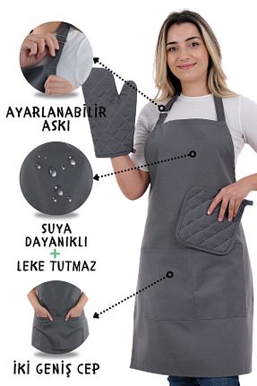دستکش و پیشبندآشپزخانه طوسی sevilya - کد 837995695