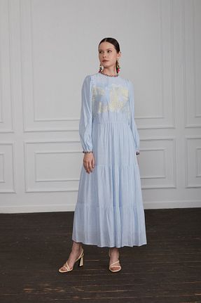 لباس آبی زنانه بافتنی MAQ DESIGN - کد 855705433