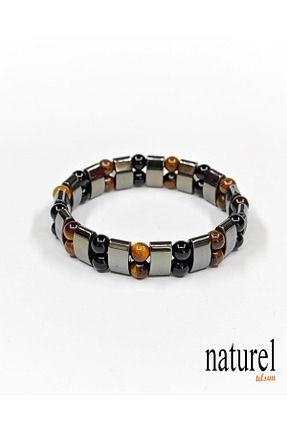 دستبند جواهر طوسی زنانه سنگ طبیعی Naturel Tılsım - کد 855566889