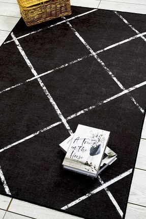 فرش مشکی قابل شستشو Oriente Home - کد 349780465