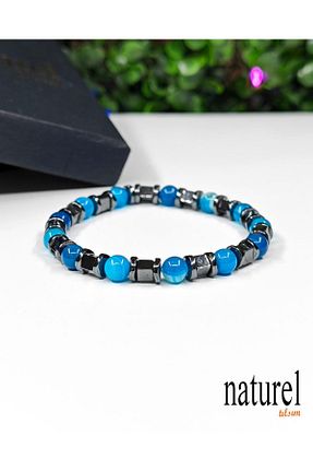 دستبند جواهر آبی زنانه سنگ طبیعی Naturel Tılsım - کد 347288184