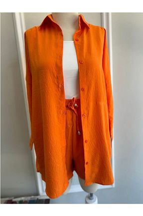 ست بالاتنه و پائین تنه نارنجی زنانه بافتنی Butik - کد 850843061