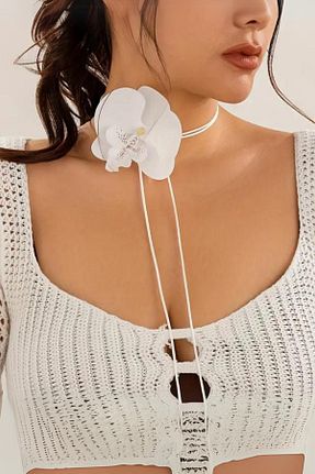 گردنبند جواهر سفید زنانه Diloshtrend Design - کد 855771294