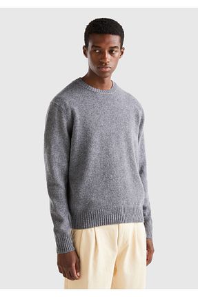 پلیور طوسی مردانه ساده United Colors of Benetton - کد 780922495