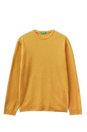 پلیور زرد مردانه ساده United Colors of Benetton - کد 772834006