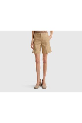 شلوارک و برمودا طوسی زنانه پنبه - الاستین United Colors of Benetton - کد 736041042