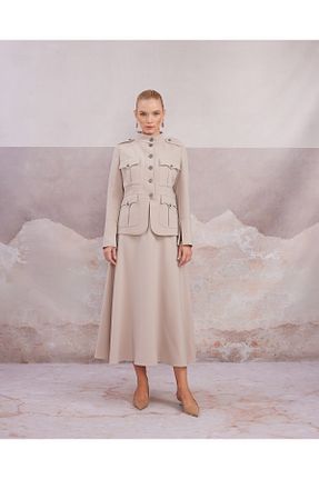 کت بژ زنانه اسلیم MAQ DESIGN - کد 855777756
