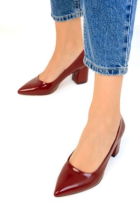 کفش پاشنه بلند کلاسیک زرشکی زنانه چرم مصنوعی SOHO - کد 852964810