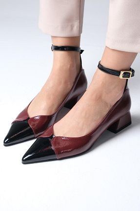 کفش پاشنه بلند کلاسیک زرشکی زنانه چرم لاکی Mio Gusto - کد 854434202