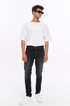 شلوار جین طوسی مردانه پاچه تنگ RO DENIM - کد 849278718