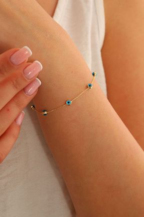 دستبند طلا زرد زنانه 14 عیار MOOM MÜCEVHERAT - کد 456973145