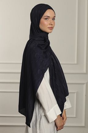 شال سرمه ای زنانه ابریشم MAQ DESIGN - کد 855532555