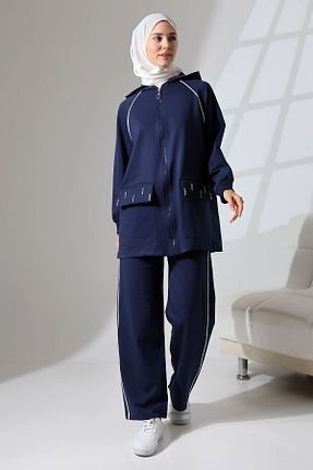 ست بالاتنه و پائین تنه حجاب سرمه ای زنانه Relaxed Mihran Butik - کد 841279637