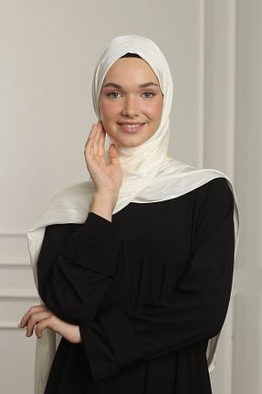 شال بژ زنانه ابریشم MAQ DESIGN - کد 855532421