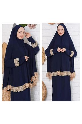 لباس سایز بزرگ سرمه ای زنانه پارچه Kutay Collection - کد 799003088