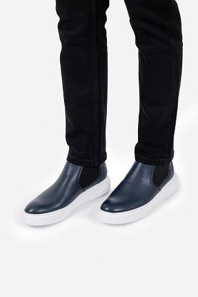 بوت / نیم بوت سرمه ای مردانه چرم خالص LUSIVE - کد 855550583