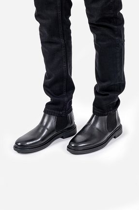 بوت / نیم بوت مشکی مردانه چرم خالص LUSIVE - کد 855554141