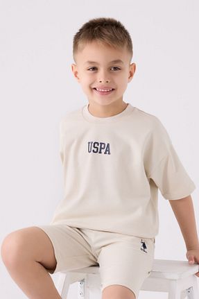 ست بالاتنه و پائین تنه بژ بچه گانه بافت U.S. Polo Assn. - کد 855601000