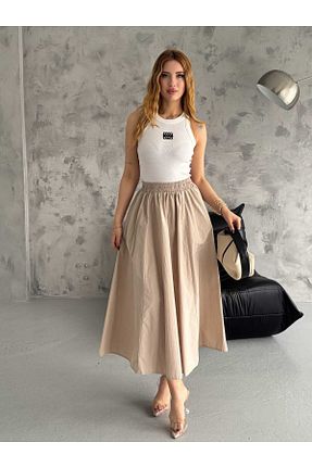 دامن طوسی زنانه پلی استر IŞILDA FASHION - کد 823279295