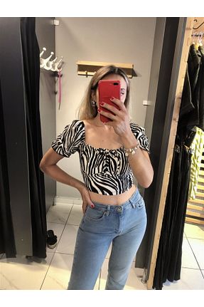 بلوز مشکی زنانه چاپی Gözde Tasarım Butik - کد 748860275