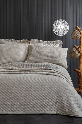 روتختی دونفره بژ پنبه ای Evlen Home Collection - کد 852833774