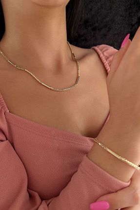 ست طلا زرد زنانه 14 عیار Fiyonk Kuyumculuk - کد 817040852