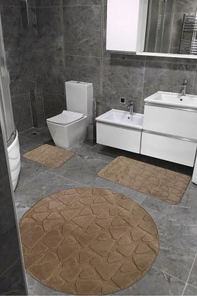 پادری حمام قهوه ای پلی استر CENTER AVM - کد 855610774