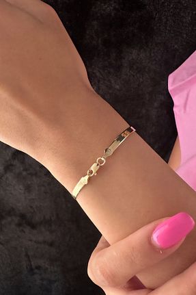 دستبند طلا زرد زنانه 14 عیار Fiyonk Kuyumculuk - کد 818684861