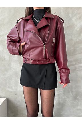 کت زرشکی زنانه گشاد İLKCET MODA - کد 795274074