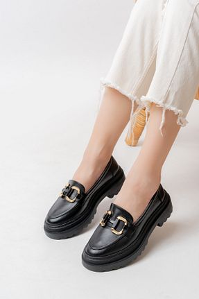 کفش لوفر مشکی زنانه چرم مصنوعی MASSOLE - کد 855650837
