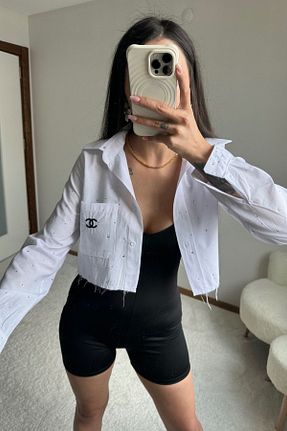 پیراهن سفید زنانه کراپ MoyStore - کد 845262181