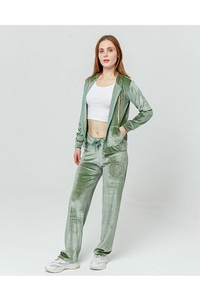 ست بالاتنه و پائین تنه سبز زنانه بافتنی İkmal - کد 855473845