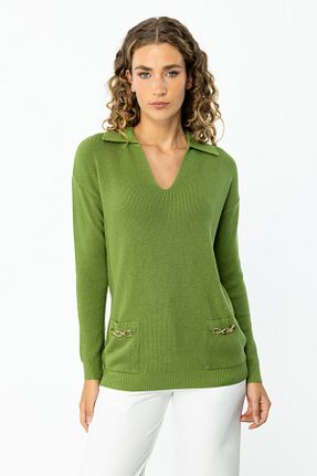 پلیور سبز زنانه ساده ON - کد 855698145