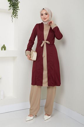 ست بالاتنه و پائین تنه حجاب زرشکی زنانه رگولار Ayşe Melek - کد 829734212