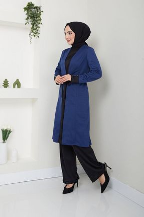 ست بالاتنه و پائین تنه حجاب سرمه ای زنانه رگولار Ayşe Melek - کد 829736303