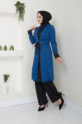 ست بالاتنه و پائین تنه حجاب آبی زنانه رگولار Ayşe Melek - کد 829738414
