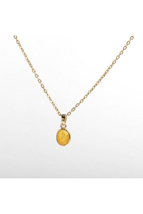 گردنبند استیل ( فولاد ) زرد زنانه سنگ طبیعی Paleo - کد 855712987