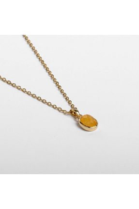 گردنبند استیل ( فولاد ) زرد زنانه سنگ طبیعی Paleo - کد 855712987