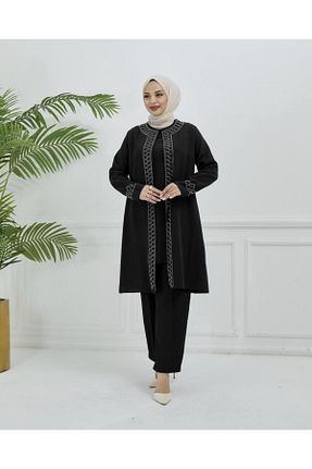 ست بالاتنه و پائین تنه حجاب مشکی زنانه رگولار GLR&GYM - کد 823265815