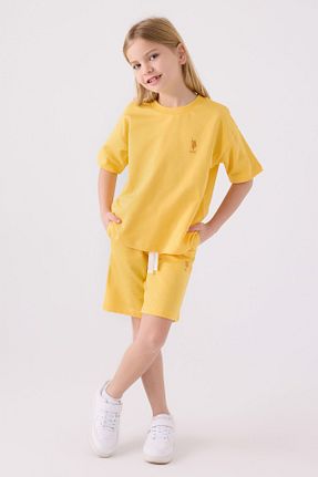 ست بالاتنه و پائین تنه زرد بچه گانه بافت U.S. Polo Assn. - کد 855733783