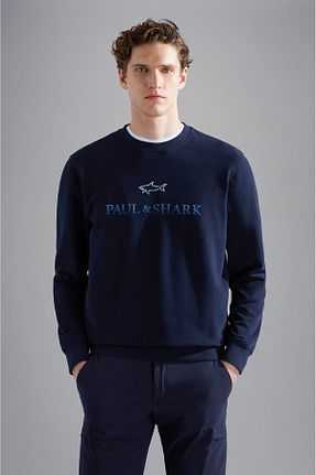 سوئیشرت قهوه ای مردانه چاپی Paul&Shark - کد 855741885