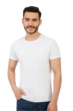 تیشرت سفید مردانه رگولار QUHOX - کد 820877257