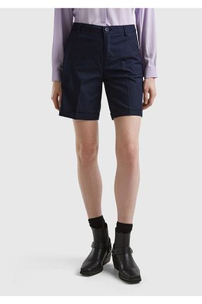 شلوارک و برمودا سرمه ای زنانه پارچه United Colors of Benetton - کد 808013002